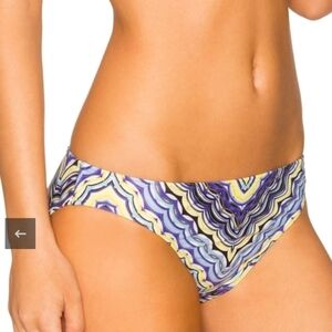 Sunsets Del Mar Low Rise Purple Tie Dye Bikini Bottoms Size Large New